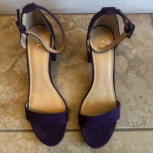 CL by Laundry Deep Purple Heeled Ankle Strap Sandals